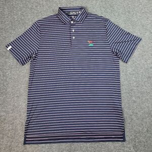 Ralph Lauren RLX Mens Golf Polo Shirt Size M Blue Pink Stripped LACC Club